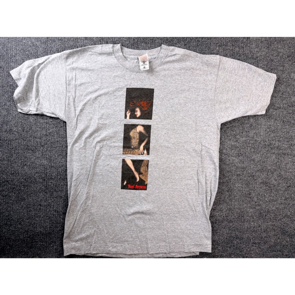 Vintage Tori Amos Plugged 98 Tour Shirt XL Gray Cotton Graphic Tee Y2K Band 90s